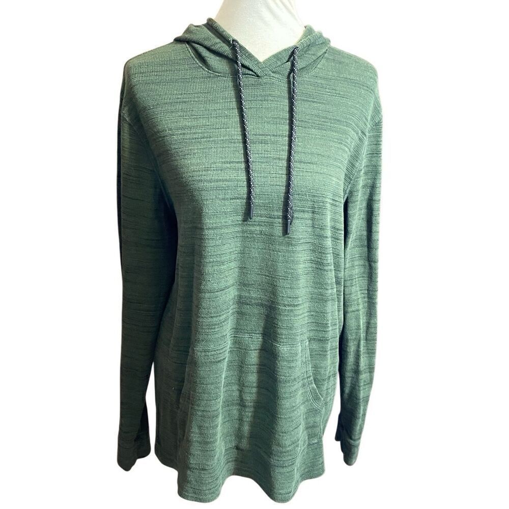 Urban Pipeline Men’s Lightweight Green Pullover Hoodie With Kangaroo Pocket Size — image 2 of 8